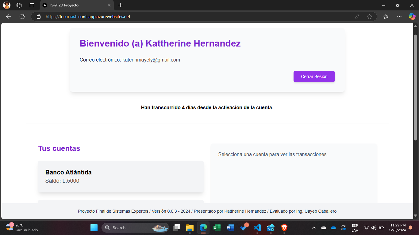 Interfaz grafica del sistema